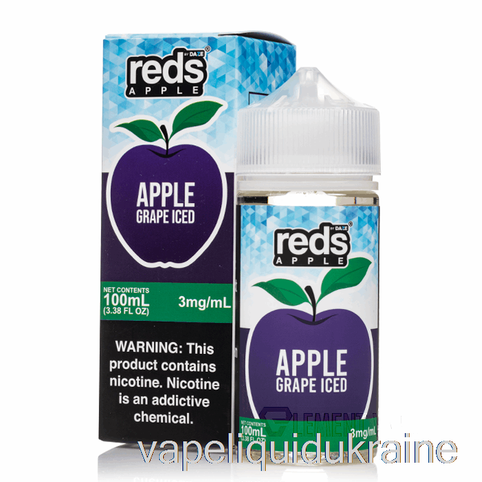 Vape Liquid Ukraine ICED GRAPE - Reds Apple E-Juice - 7 Daze - 100mL 0mg